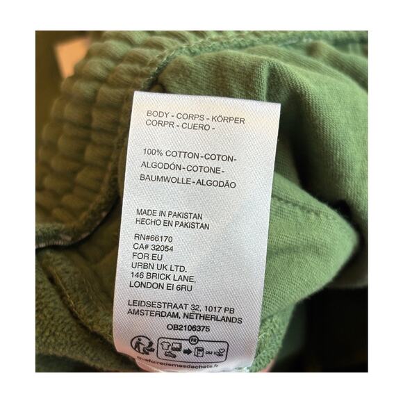 NWT UO BDG 100% Cotton Baggy Jogger SweatPant 4 Pockets High Waist XS Green - Picture 6 of 7